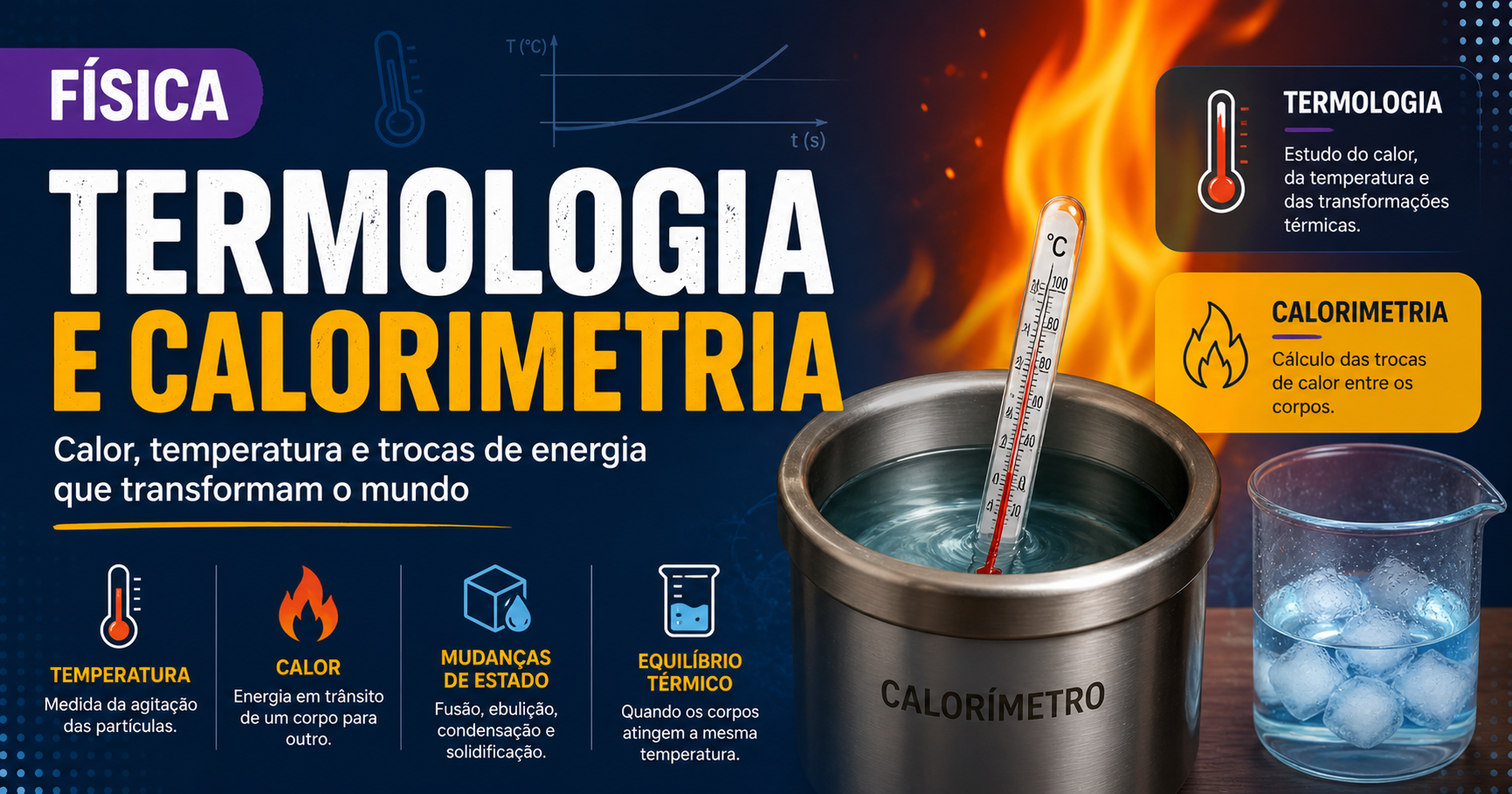 Termologia e Calorimetria: calor, temperatura e trocas de energia no ENEM